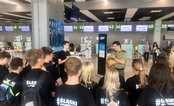 Klasa Straży Granicznej na lotnisku w Pyrzowicach